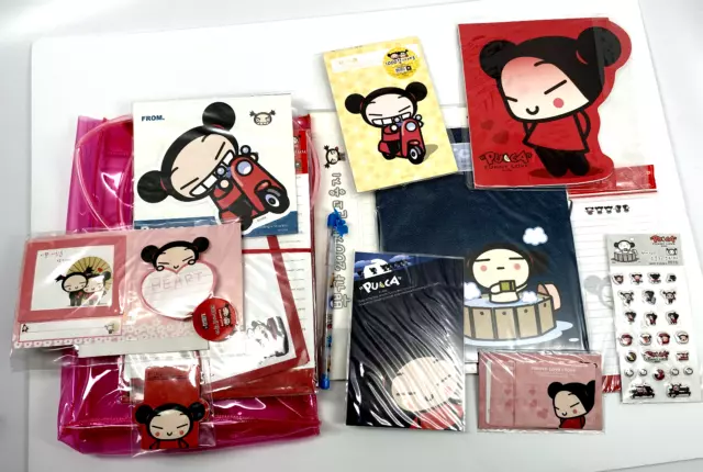 Large Lot of Pucca Stationery Note Letter Sticker Sets with a Pink Bag New RARE