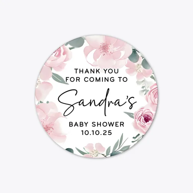 Baby Shower Stickers Personalised Thank You Stickers Baby Shower Labels
