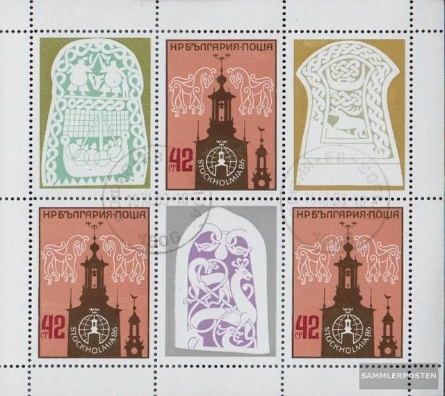 Bulgarien 3492 Kleinbogen (kompl.Ausg.) gestempelt 1986 STOCKHOLMIA ´86