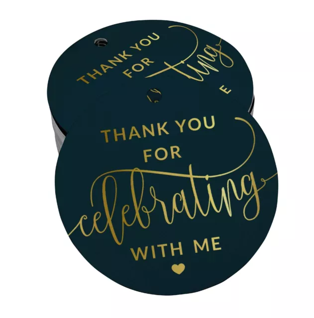 Inkdotpot Pack Of 100 Real Gold Foil Paper Tags Thank You For Celebrating-0Dk