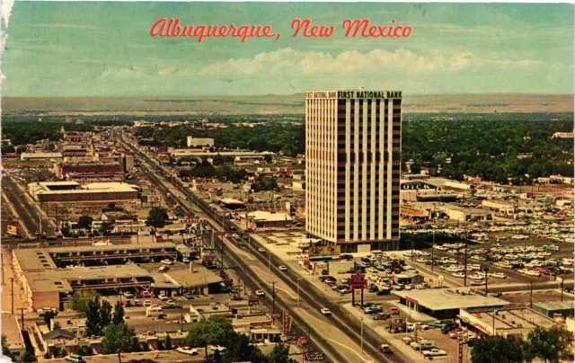 Vintage Postcard- EAST CENTRAL AVENUE, ALBUQUERQUE, N.M. 1960s