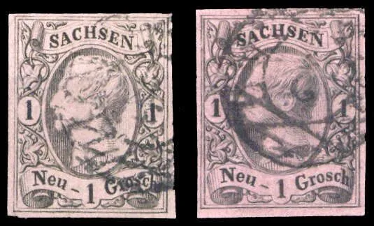 1855, Altdeutschland Sachsen, 9 (2), gest. - 2714985