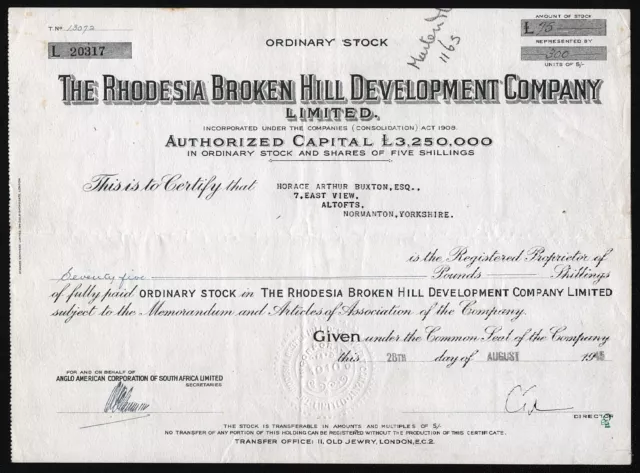 1945 The Rhodesia Broken Hill Development Company - Mining