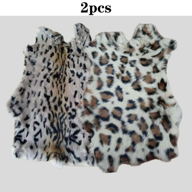 2pcs Real Rabbit Fur Skin Tanned Leather Hide Animal Print Pelts DIY Craft Decor