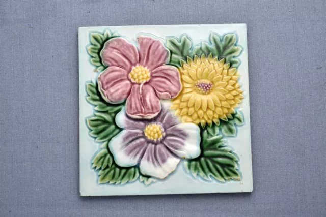 Antique Japanese Majolica Tile, c. 1920