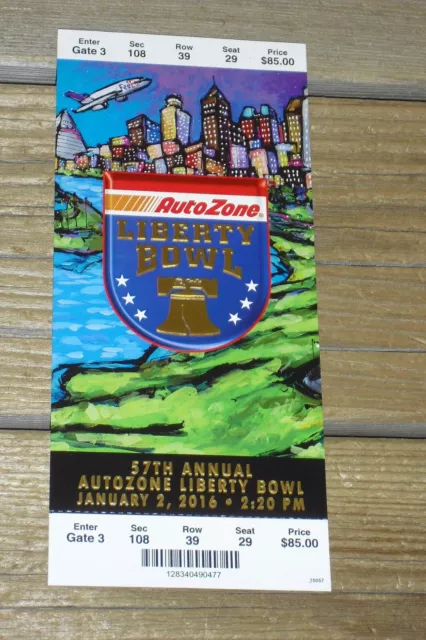 2016 Liberty Bowl - Kansas State Wildcats Vs Arkansas Razorbacks - Full Ticket