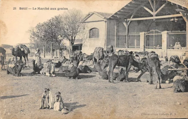 Cpa Algerie Setif Le Marche Aux Grains