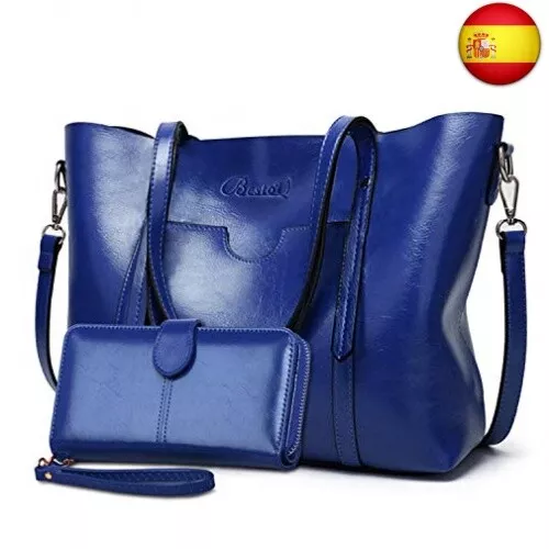 Bolsos de Mujer Bolso Bandolera Tote Grande De Hombro Bolsos PU Cuero Bolsos