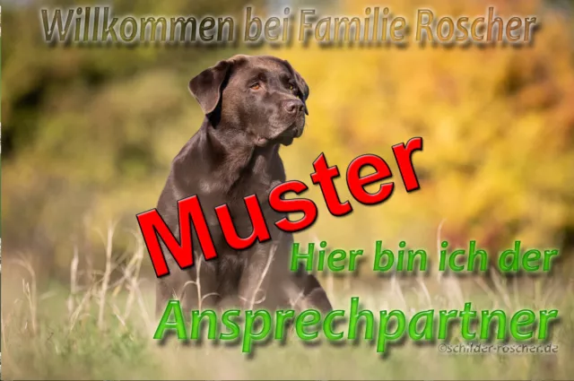 Hundeschild - Warnung vor dem Hund -Auf Wunsch auch mit eigenem Foto