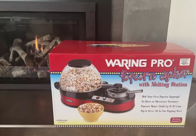 NEW Waring Pro Popcorn maker w/melting station in Original Box Fun Movie Night