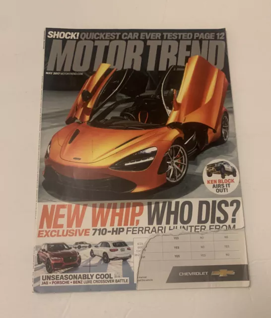 MotorTrend Magazine May 2017 Ripped Cover 102 Pages Jag Porsche Benz Ferrari