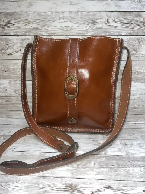 Patricia Nash VENEZIA Saddle Italian Leather Crossbody Purse Handbag Bag
