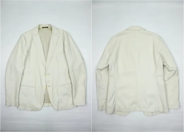 Z Zegna Lavato in Capo White Polyurethane Coated Linen Sport Coat Blazer Jacket