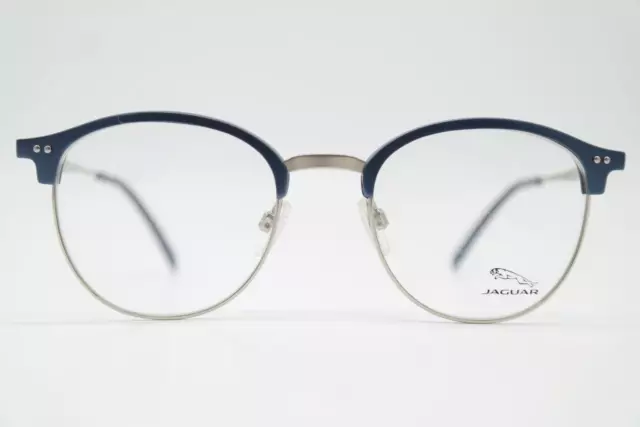 Lunettes Jaguar 33771 Bleu Argent Ovale Monture Lunettes Neuf