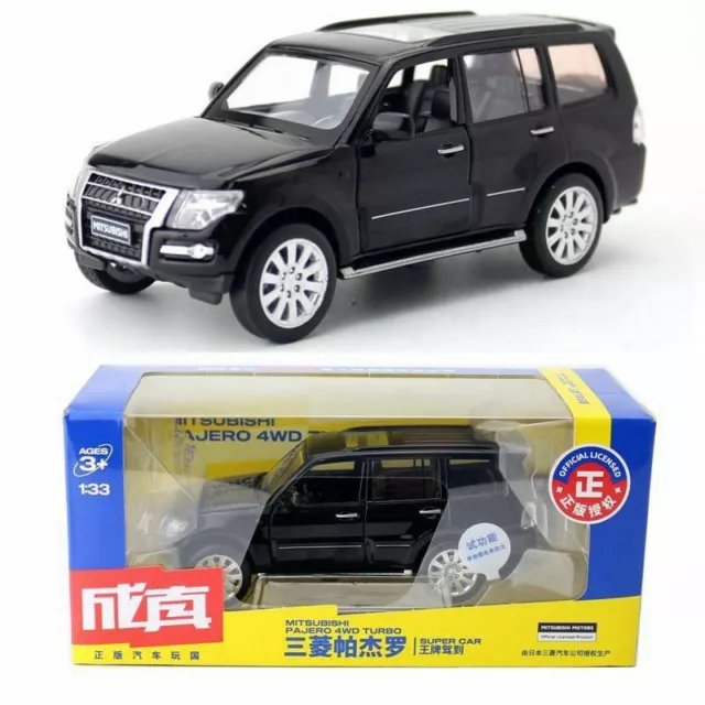 1/33 Mitsubishi Pajero Model Car Diecast Toy Vehicle Gift Toys for Kids Black