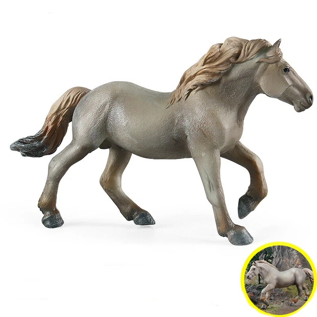 Simulated animal horse model toy solid cream heavy pulling stallion Qianli horse