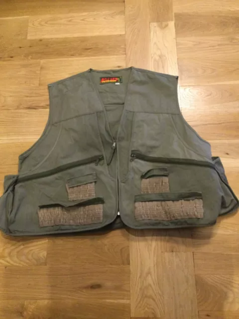 Avid Outdoor Hunting Vest Mens 2XL Olive Green Cargo Shell Pockets Zip Front