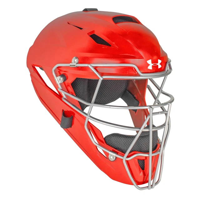 Under Armour Converge Matte Youth Baseball/Softball Catcher's Helmet - Scarlet