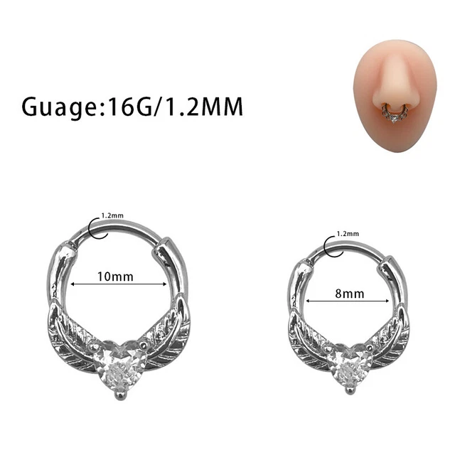Anillo perforación nariz tabique de hoja de flor acero titanio NarCR Y4