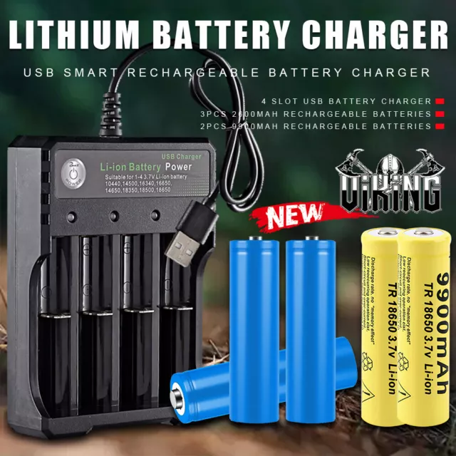 USB Rechargeable Batteries AA/AAA Li-ion Battery Charger for Flashlight Headlamp