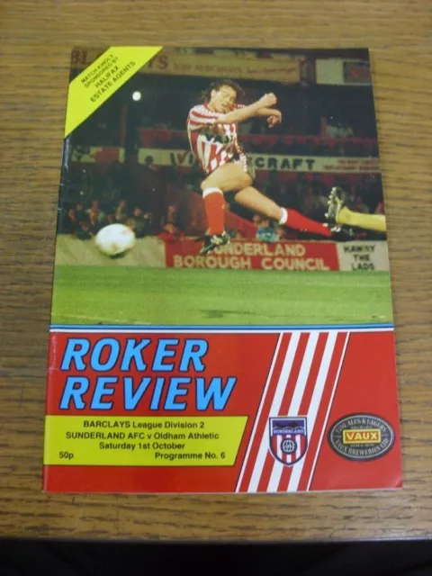 01/10/1988 Sunderland v Oldham Athletic  . FREE POSTAGE on all UK orders.