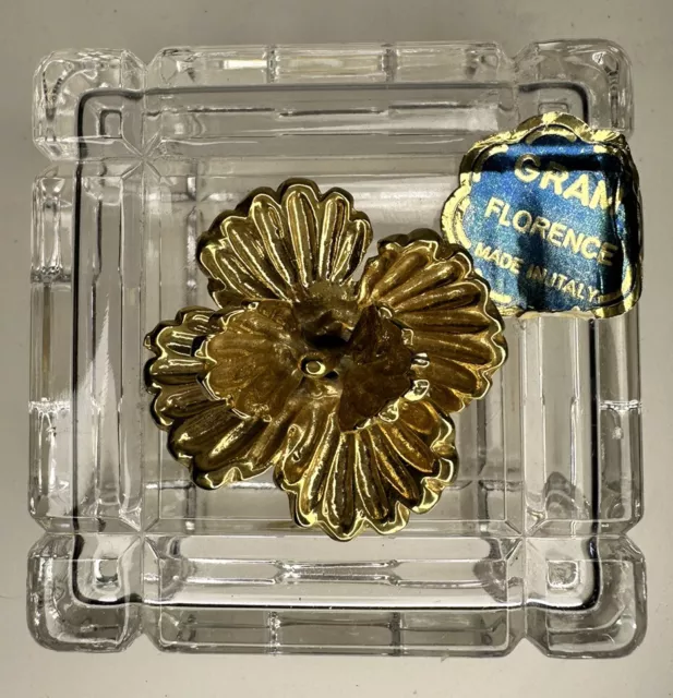 Small Vintage Italian Crystal Glass Jewelry Box RCR - Royal Crystal Rock Genuine