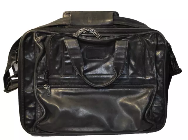 Vintage TUMI Leather Briefcase 17"  Laptop/Messenger/Organizer  Bag  Black