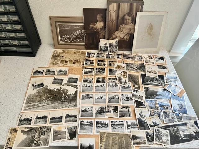 1930's Antique Photo Lot - Southern Pacific Owl Railroad Train Wreck, People ++