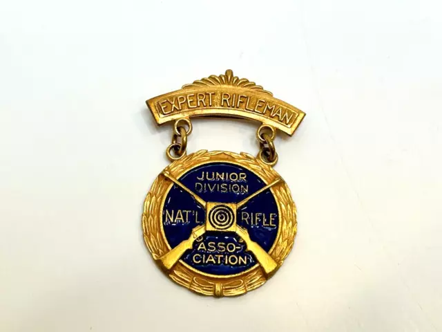 NRA Junior Division: Vintage 1950's Award/Pin/Badge/Medal: "Expert Rifleman"