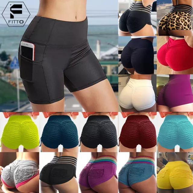 WOMEN HOT PANTS High Waist Yoga Gym Shorts Dance Sports Stretchy