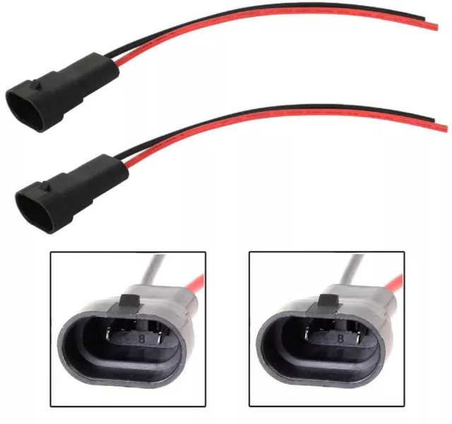 Wire Pigtail Male 9006 HB4 Two Harness Head Light Replace Connector Plug Adapter