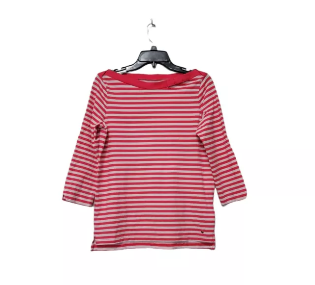 Kate Spade Devon Stripe Top Coastal 3/4 Sleeve Women's Size Large