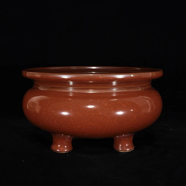 Chinese Monochrome Porcelain Handmade Exquisite Incense Burner 12127
