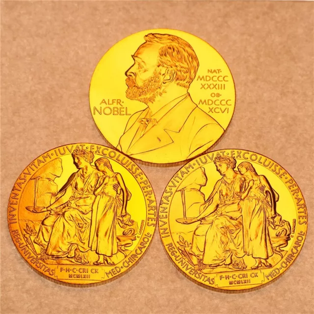 Moneta d'oro commemorativa Alfred Nobel premio per la pace chimico regalo di Natale ideale 3