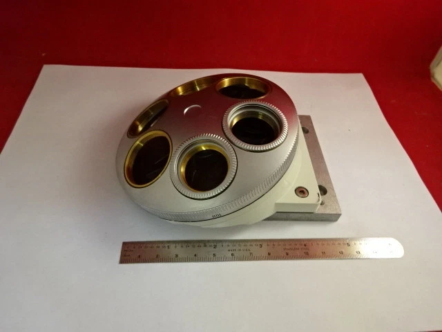 Leica Dmr Tourelle Six Objectif Positions Microscope Pièce Optiques Comme Est