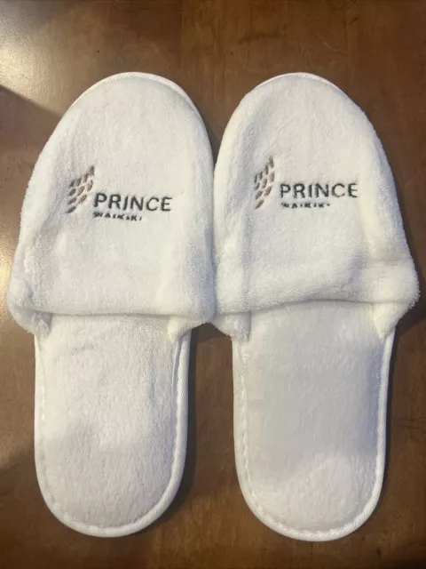 Prince Waikiki Hotel Slippers Hawaii New In Package Unisex White Soft O/S