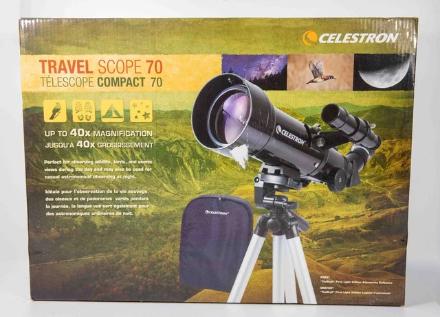 CELESTRON TRAVEL SCOPE 70,Model 21035,Portable Refractor Telescope ...