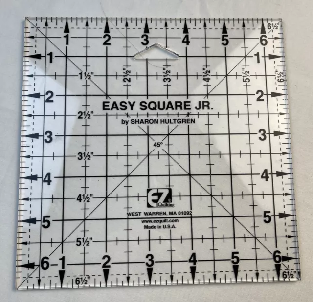 easy square jr quilting tool By Sharon Hultgren 6 1/2” X 6 1/2”