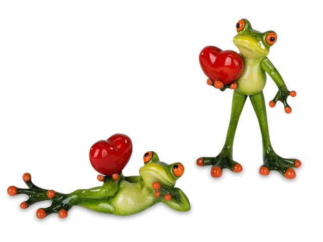Formano 2er Set Lustige Frosch-Figuren – Mit Haustier, Je 16 Cm Hoch, Polyresin-Deko