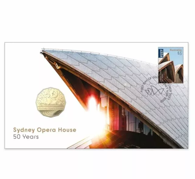 2023 Sydney Opera House 50 Yrs PNC 50c CuNi Colour Unc Coin with Privy Mark