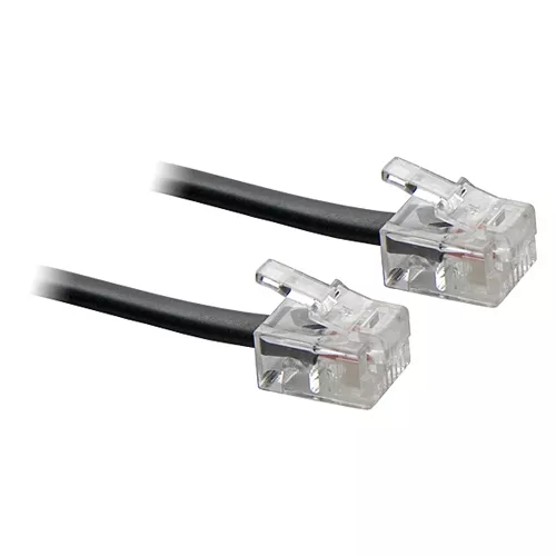 5M ADSL Internet Broadband RJ11 to RJ-11 Cable Lead - 5 Metre Long Black DSL