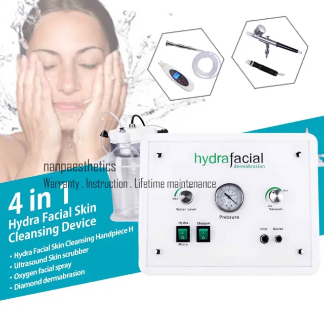 Máquina exfoliadora cuidado facial 4 en 1 para microdermabrasión dermoabrasión Hydra Spa