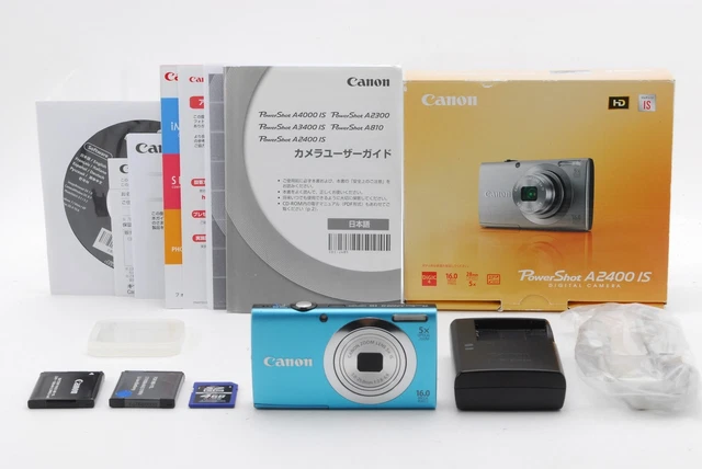 [ TOP MINT ] Canon PowerShot A2400 IS blue 16.0MP Digital Camera From JAPAN
