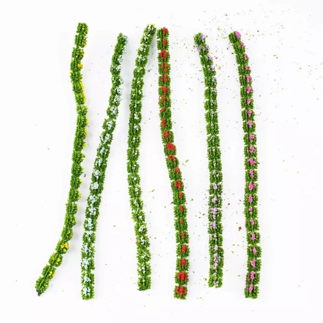 Self-Adhesive Static Grass Tufts Miniature Scenery Mixed Wildflower Shrub Strips