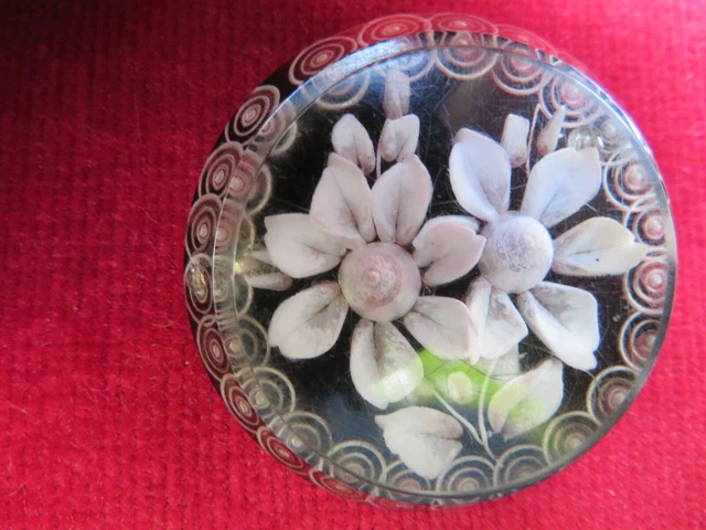 Broche De Deuil Ancienne En Lucite Art Déco - Occasion, Excellente état