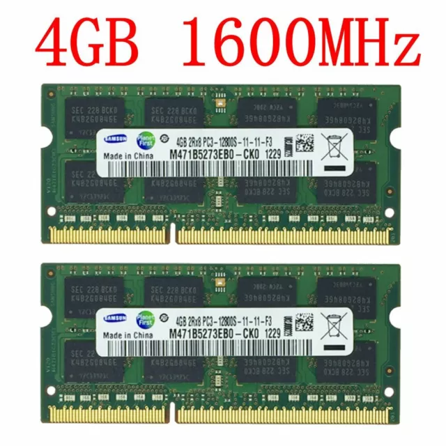 8GB 2x 4GB 2GB 1GB PC3-12800S DDR3 1600MHz 204Pin Laptop Memory RAM Samsung LOT
