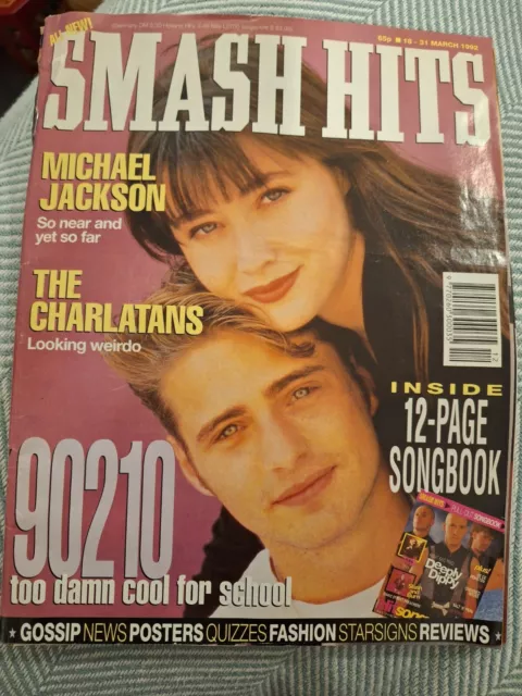 VINTAGE SMASH HITS MAGAZINE 18-31st March 1992 inc 12 page pullout songbook