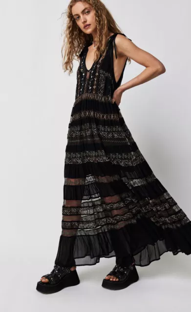 Free People Lacey Lady Lace Embroidered Maxi Dress M$300