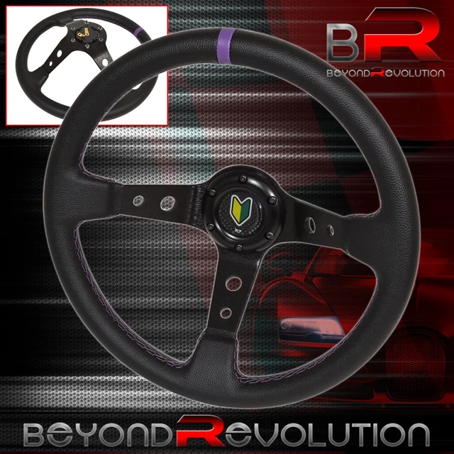 For Mercedes Benz Heavy Duty 6 Bolt Purple Black Steering Wheel Newbie Leaf Horn