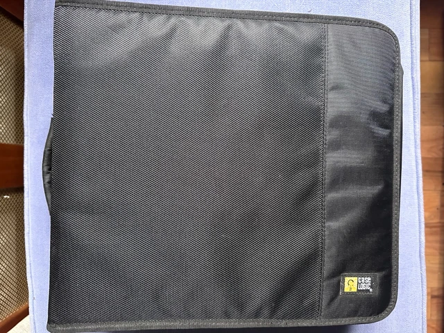 Black nylon Caselogic CD Wallet - holds 264 CDs in clear plastic pockets +16
